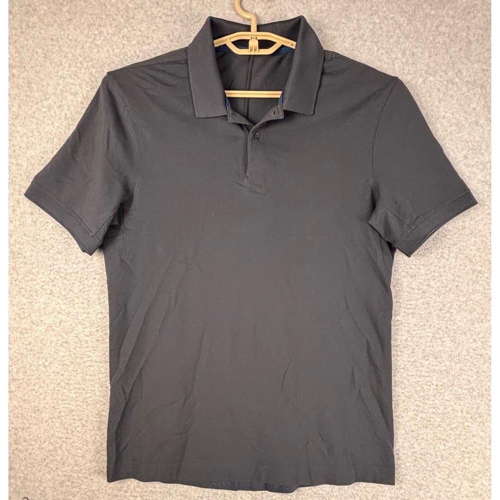 Lululemon Evolution‎ Polo Shirt Mens Medium Slate Gray Golf Athletic Pique